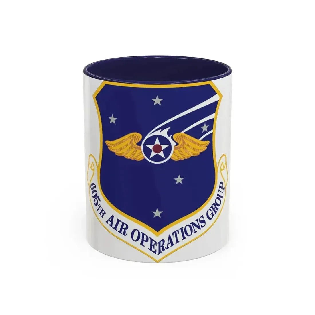 605th Air Operations Group (U.S. Air Force) Accent Coffee Mug 11oz Navy - Go Mug Yourself