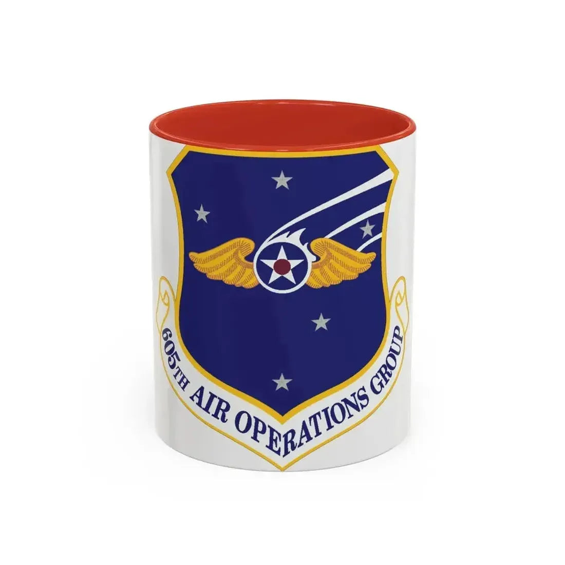 605th Air Operations Group (U.S. Air Force) Accent Coffee Mug 11oz Red - Go Mug Yourself