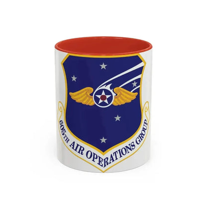 605th Air Operations Group (U.S. Air Force) Accent Coffee Mug 11oz Red - Go Mug Yourself