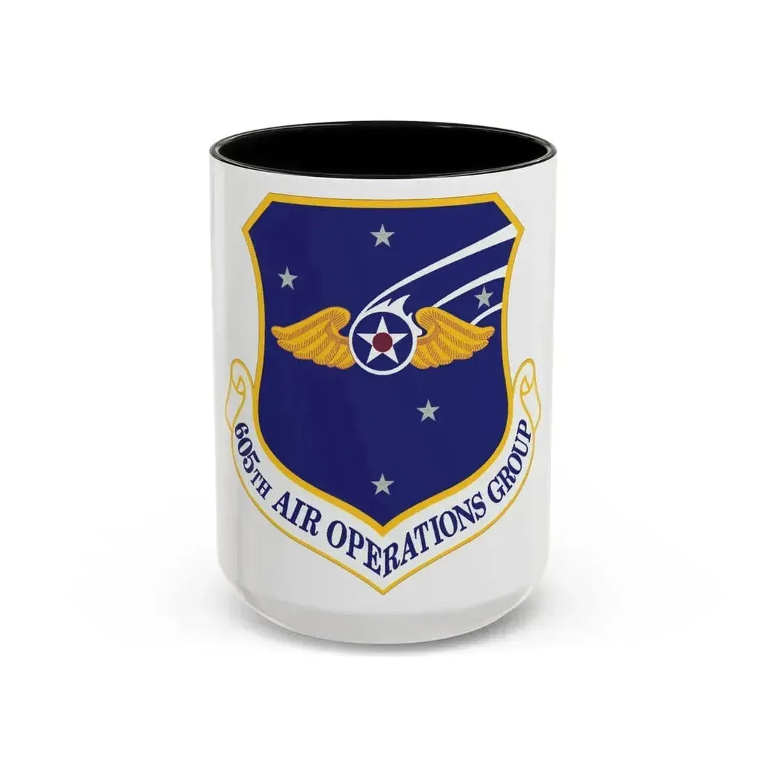 605th Air Operations Group (U.S. Air Force) Accent Coffee Mug 15oz Black - Go Mug Yourself