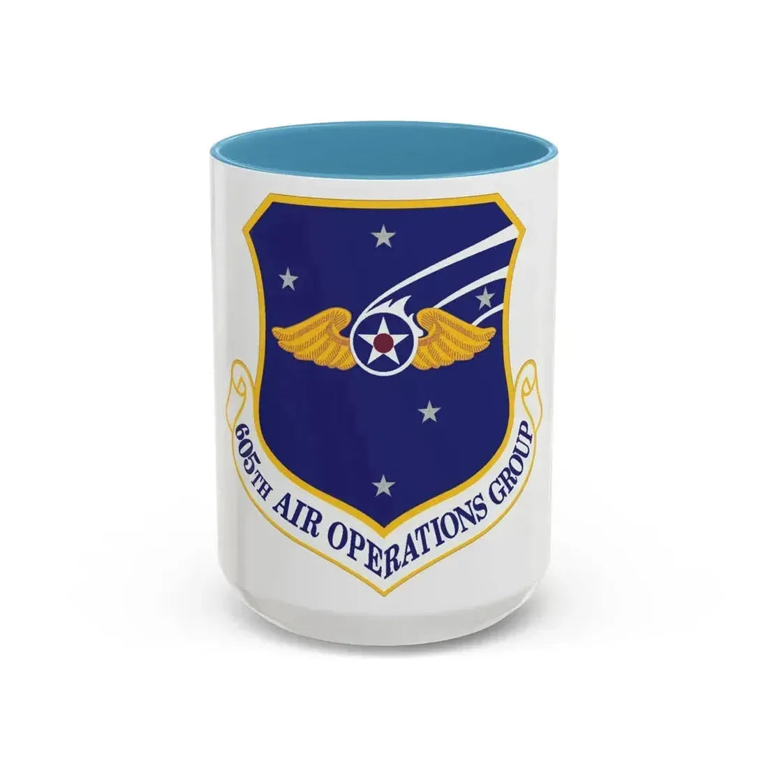 605th Air Operations Group (U.S. Air Force) Accent Coffee Mug 15oz Light Blue - Go Mug Yourself