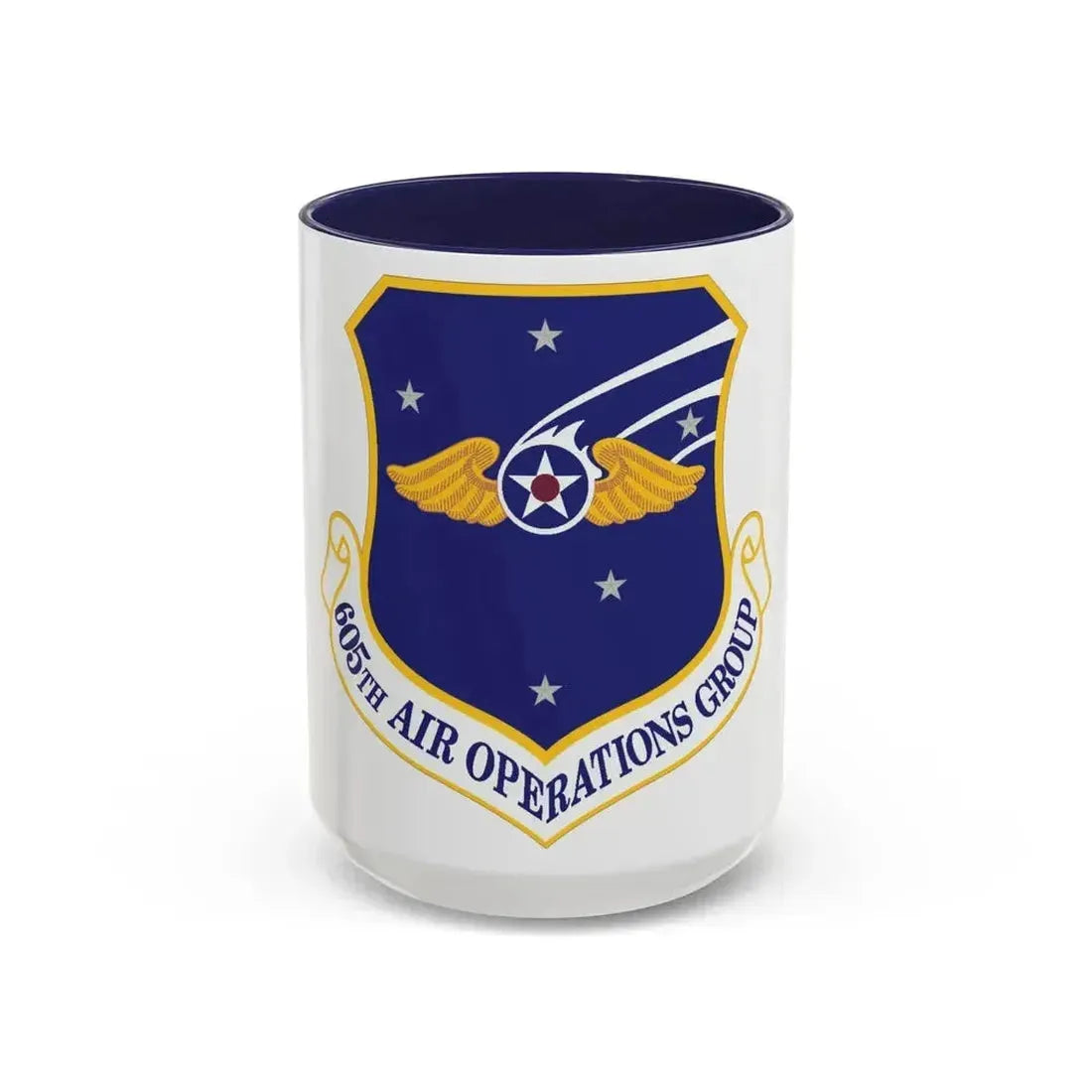 605th Air Operations Group (U.S. Air Force) Accent Coffee Mug 15oz Navy - Go Mug Yourself
