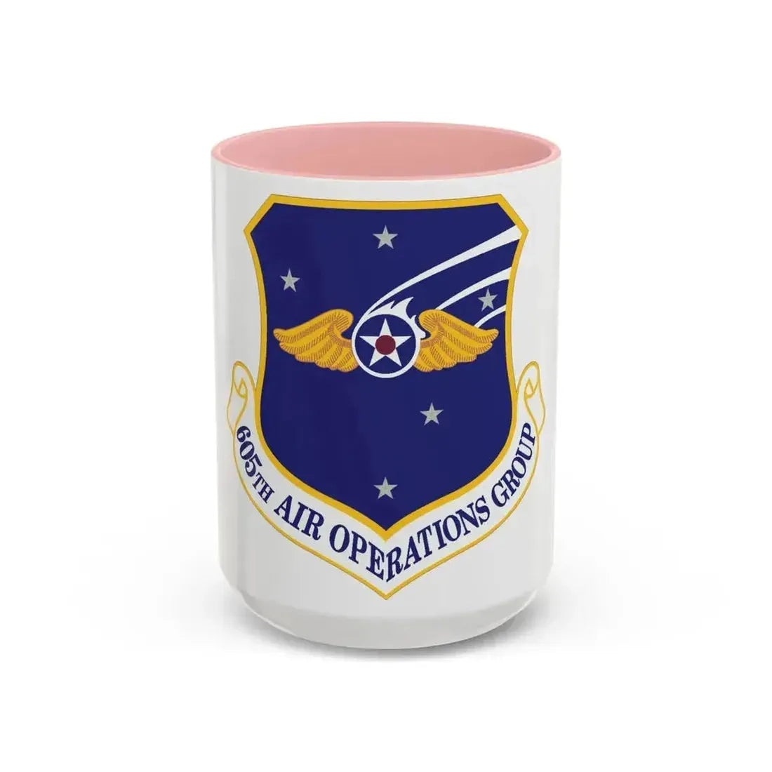 605th Air Operations Group (U.S. Air Force) Accent Coffee Mug 15oz Pink - Go Mug Yourself
