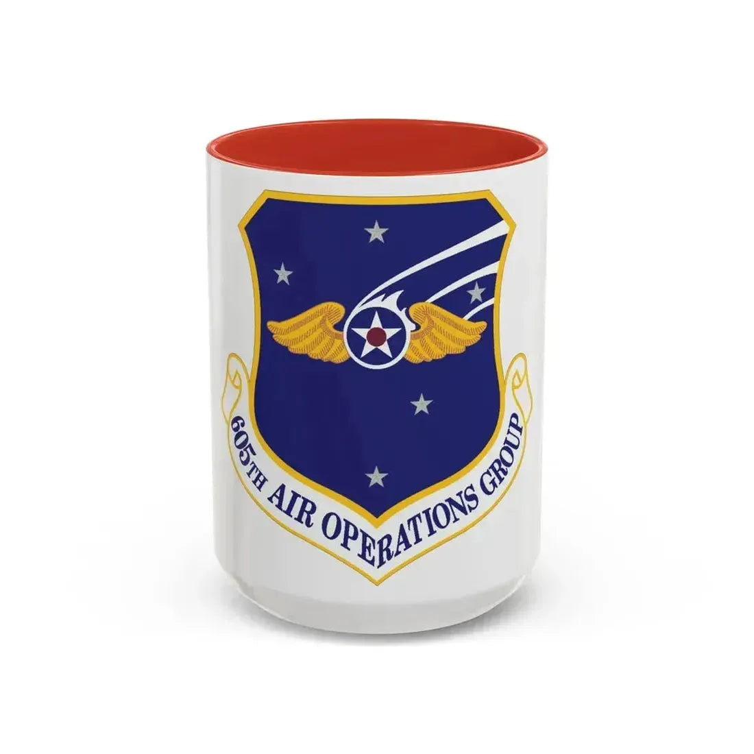 605th Air Operations Group (U.S. Air Force) Accent Coffee Mug 15oz Red - Go Mug Yourself