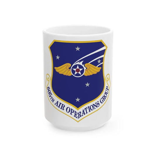 605th Air Operations Group (U.S. Air Force) White Coffee Mug 15oz - Go Mug Yourself