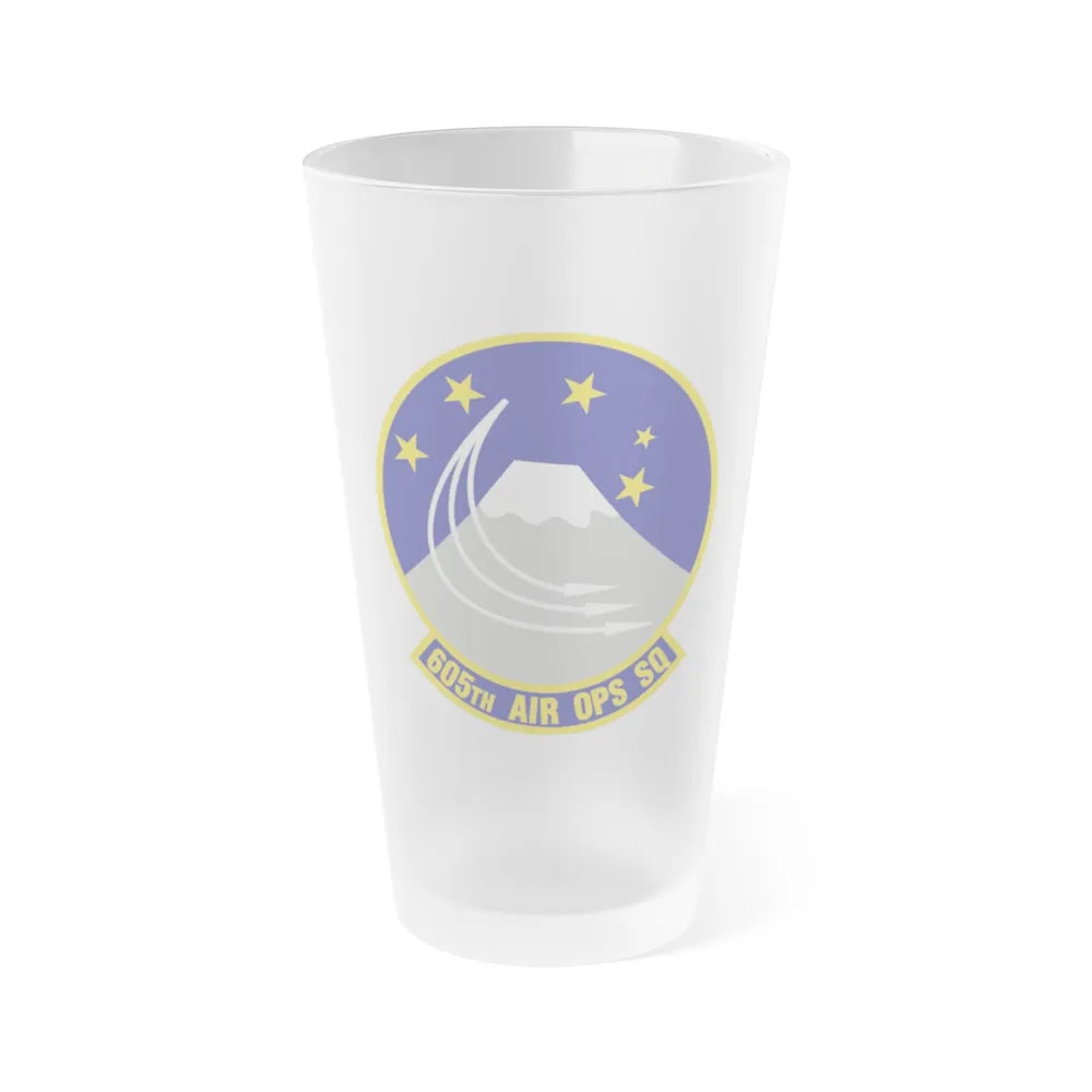 605th Air Operations Squadron (U.S. Air Force) Frosted Pint Glass 16oz-Go Mug Yourself