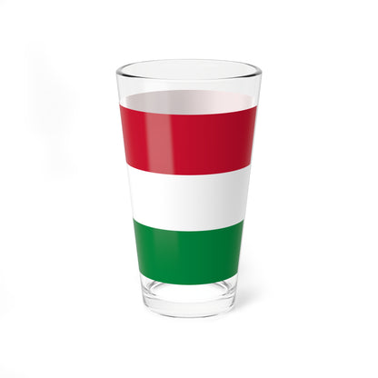 Flag of Hungary color shades variant (Hungary) Pint Glass 16oz