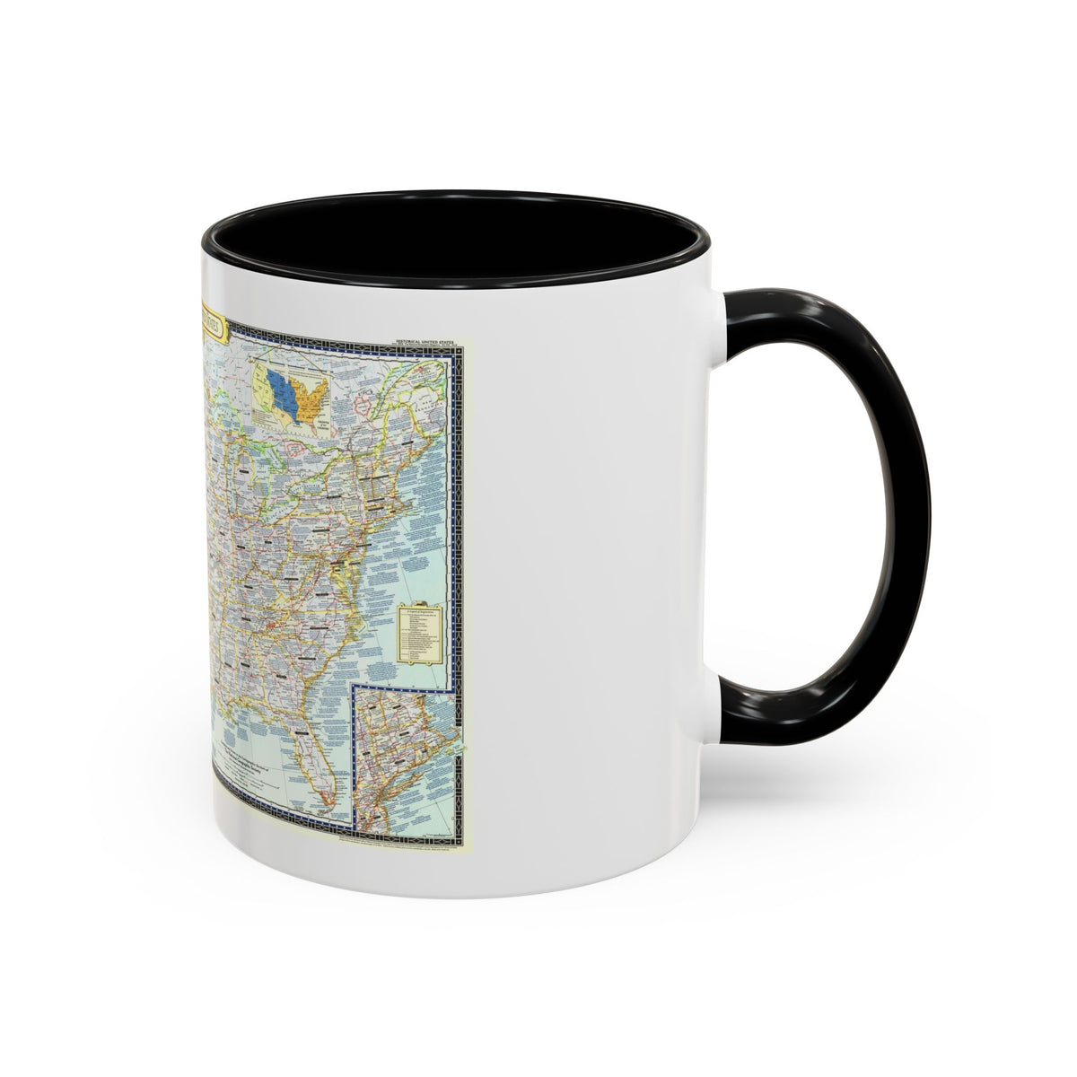 USA - An Historical Map (1953) (Map) Accent Coffee Mug