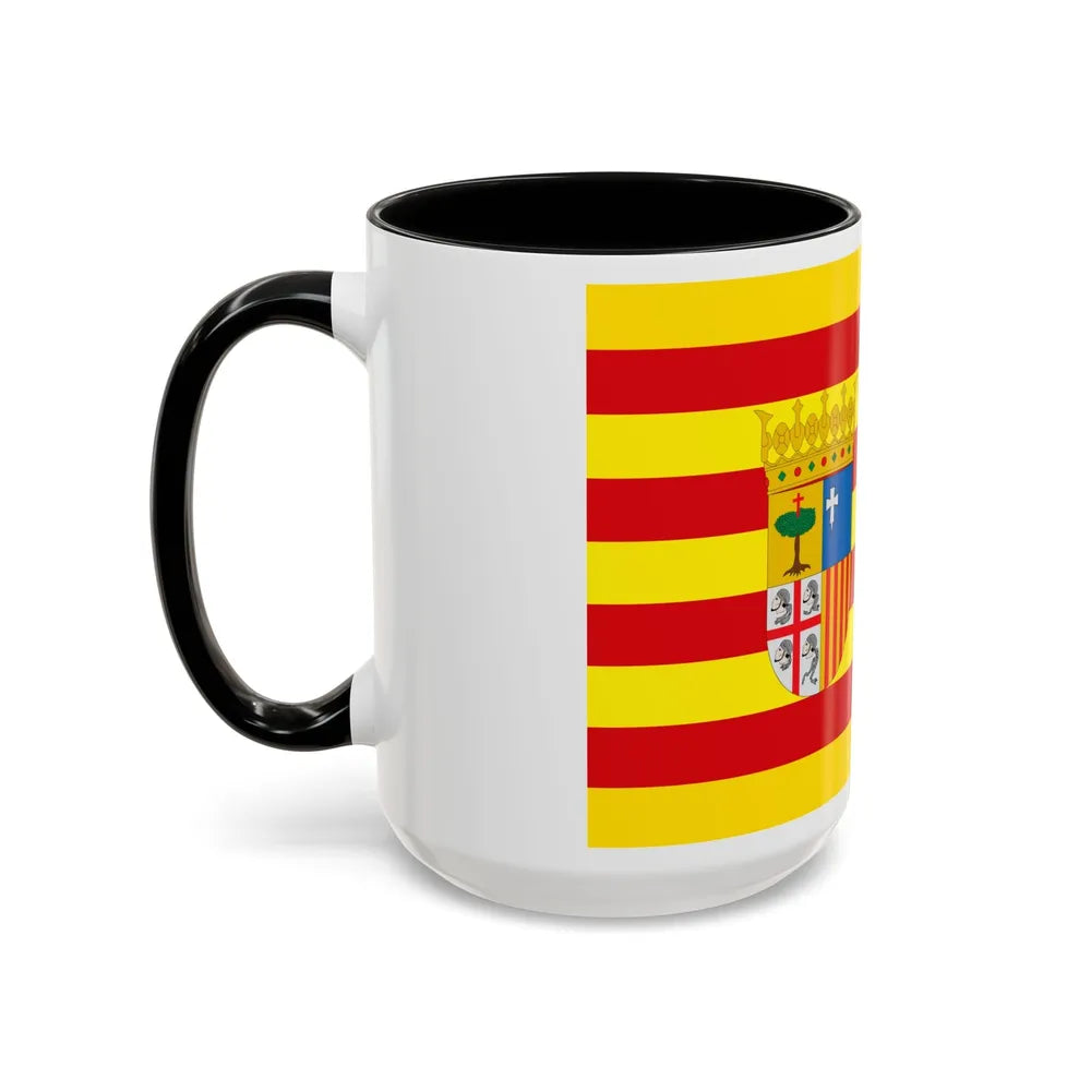 Flag of Aragon Spain - Accent Coffee Mug-Go Mug Yourself