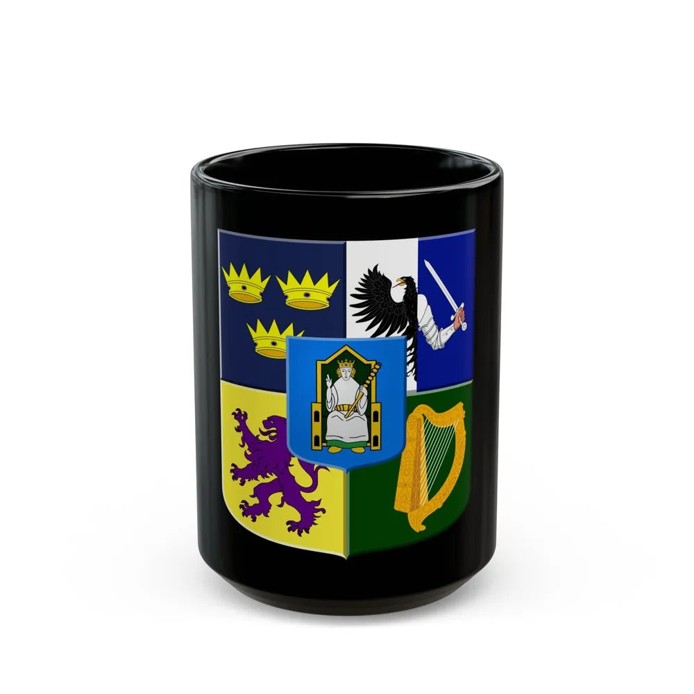 Provincial arms of Ireland, 1651 - Black Coffee Mug-15oz-Go Mug Yourself