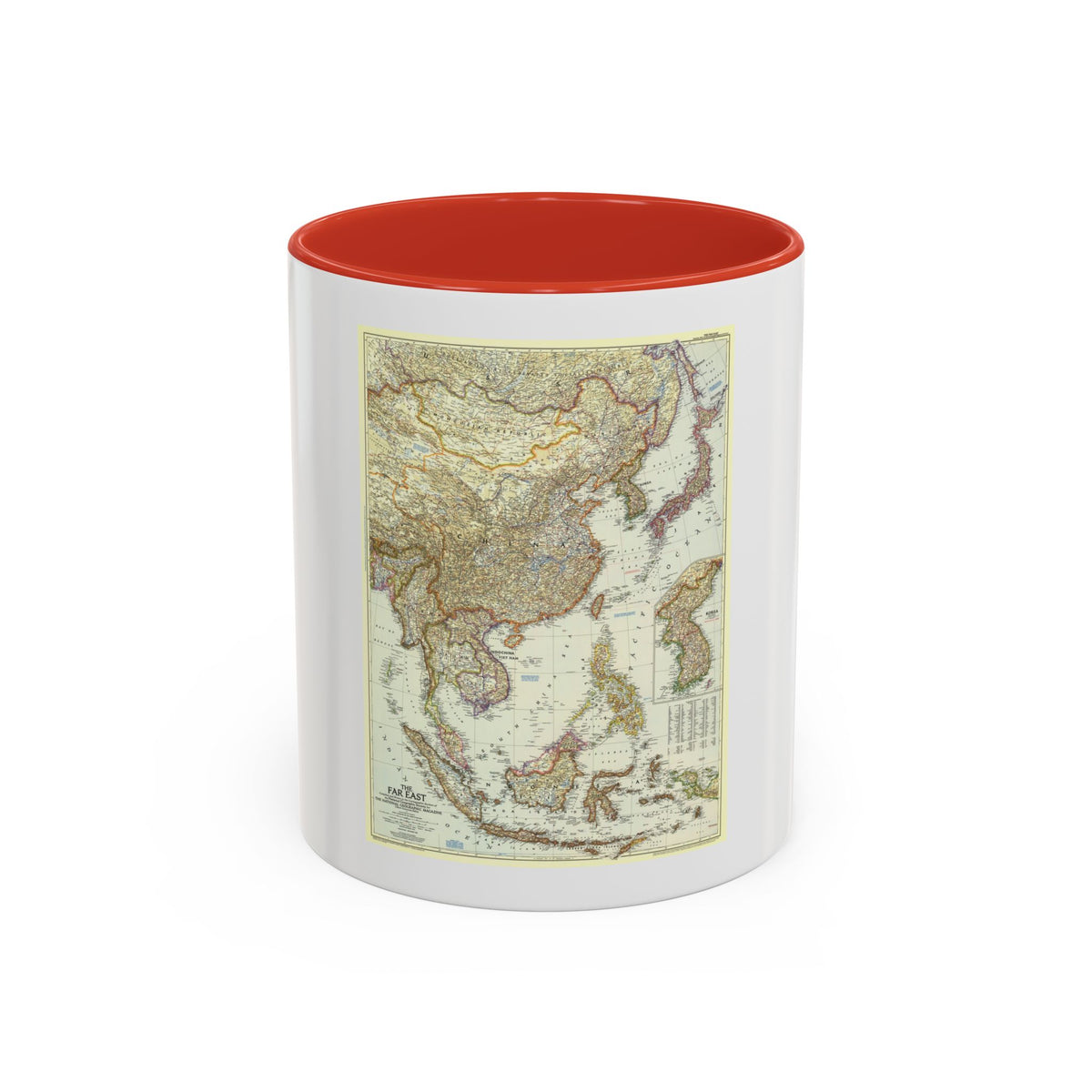 Far East (1952) (Map) Accent Coffee Mug