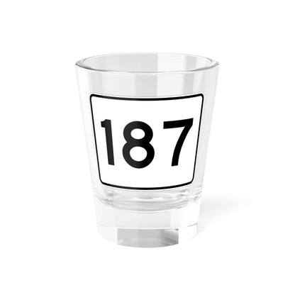 MA Route 187 (Massachusetts) (Road Sign) Shot Glass 1.5oz