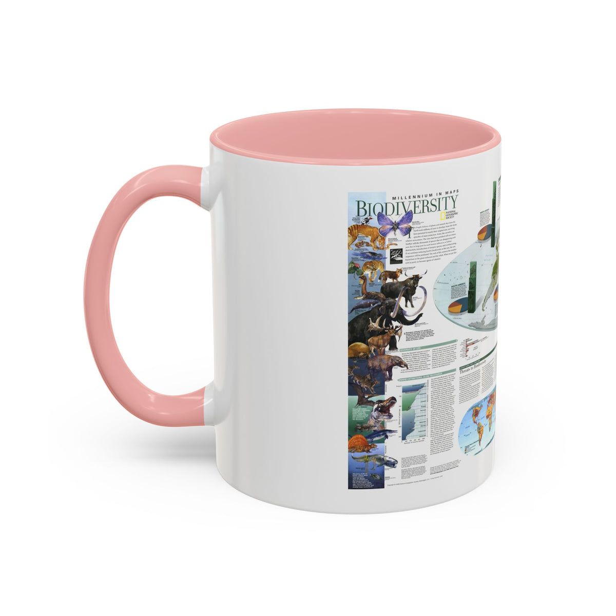 World Map - Biodiversity (1999) (Map) Accent Coffee Mug