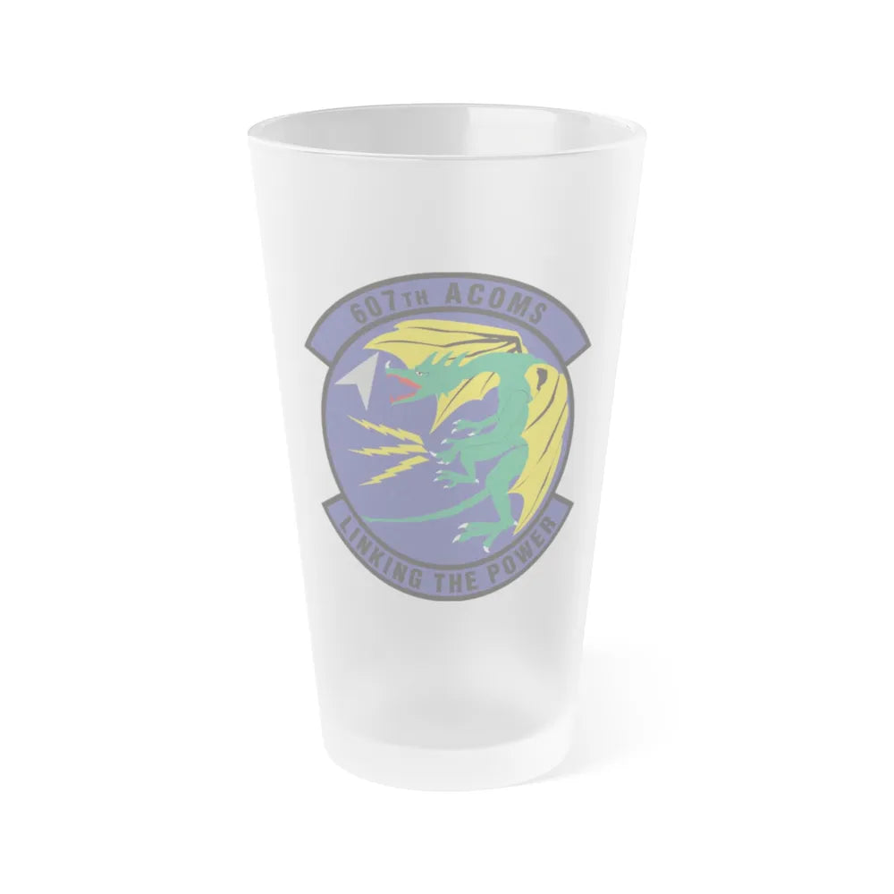 607th Air Communications Squadron (U.S. Air Force) Frosted Pint Glass 16oz-Go Mug Yourself