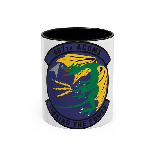 607th Air Communications Squadron (U.S. Air Force) Accent Coffee Mug 11oz Black - Go Mug Yourself
