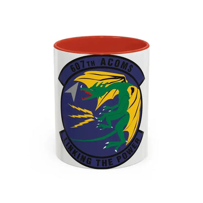 607th Air Communications Squadron (U.S. Air Force) Accent Coffee Mug 11oz Red - Go Mug Yourself