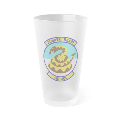 607th Air Control Squadron (U.S. Air Force) Frosted Pint Glass 16oz-Go Mug Yourself