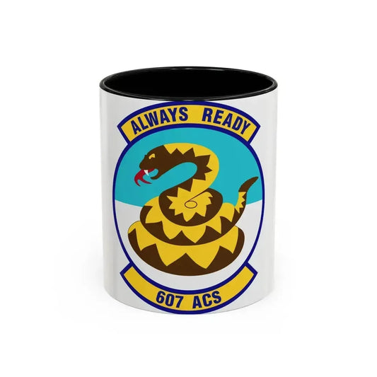 607th Air Control Squadron (U.S. Air Force) Accent Coffee Mug 11oz Black - Go Mug Yourself