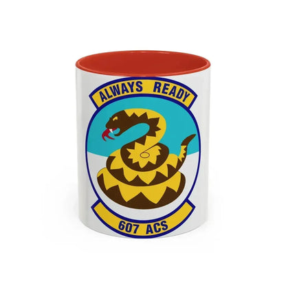 607th Air Control Squadron (U.S. Air Force) Accent Coffee Mug 11oz Red - Go Mug Yourself