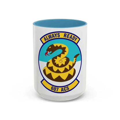 607th Air Control Squadron (U.S. Air Force) Accent Coffee Mug 15oz Light Blue - Go Mug Yourself