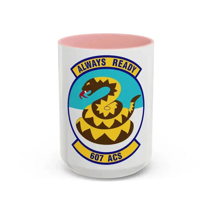 607th Air Control Squadron (U.S. Air Force) Accent Coffee Mug 15oz Pink - Go Mug Yourself