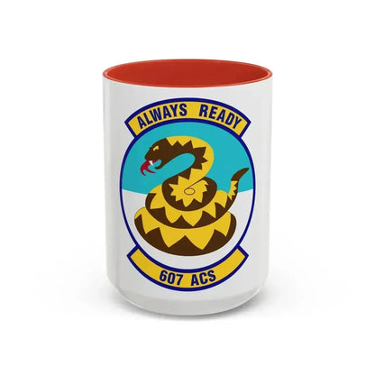 607th Air Control Squadron (U.S. Air Force) Accent Coffee Mug 15oz Red - Go Mug Yourself
