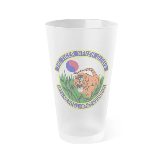 607th Air Intelligence Squadron (U.S. Air Force) Frosted Pint Glass 16oz-Go Mug Yourself