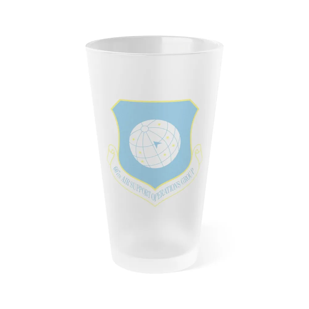 607th ASOGR (U.S. Air Force) Frosted Pint Glass 16oz-Go Mug Yourself