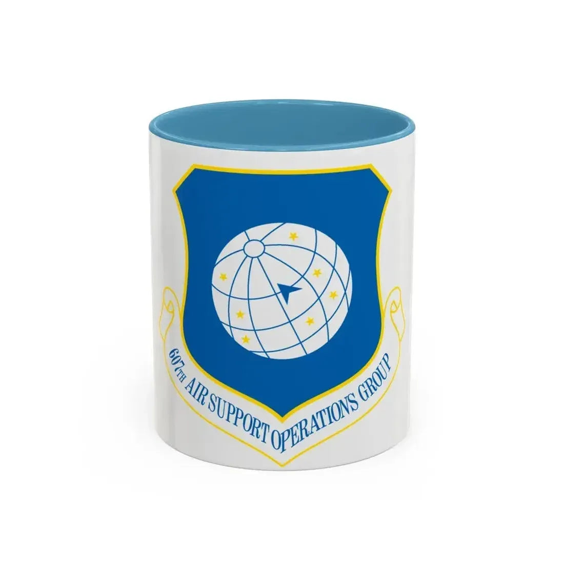 607th ASOGR (U.S. Air Force) Accent Coffee Mug 11oz Light Blue - Go Mug Yourself