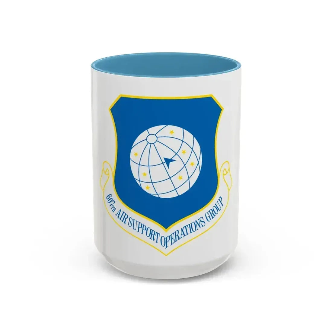 607th ASOGR (U.S. Air Force) Accent Coffee Mug 15oz Light Blue - Go Mug Yourself