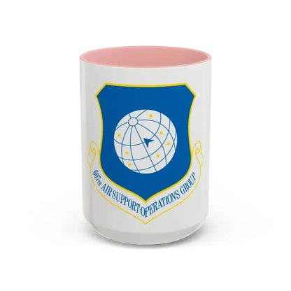 607th ASOGR (U.S. Air Force) Accent Coffee Mug 15oz Pink - Go Mug Yourself
