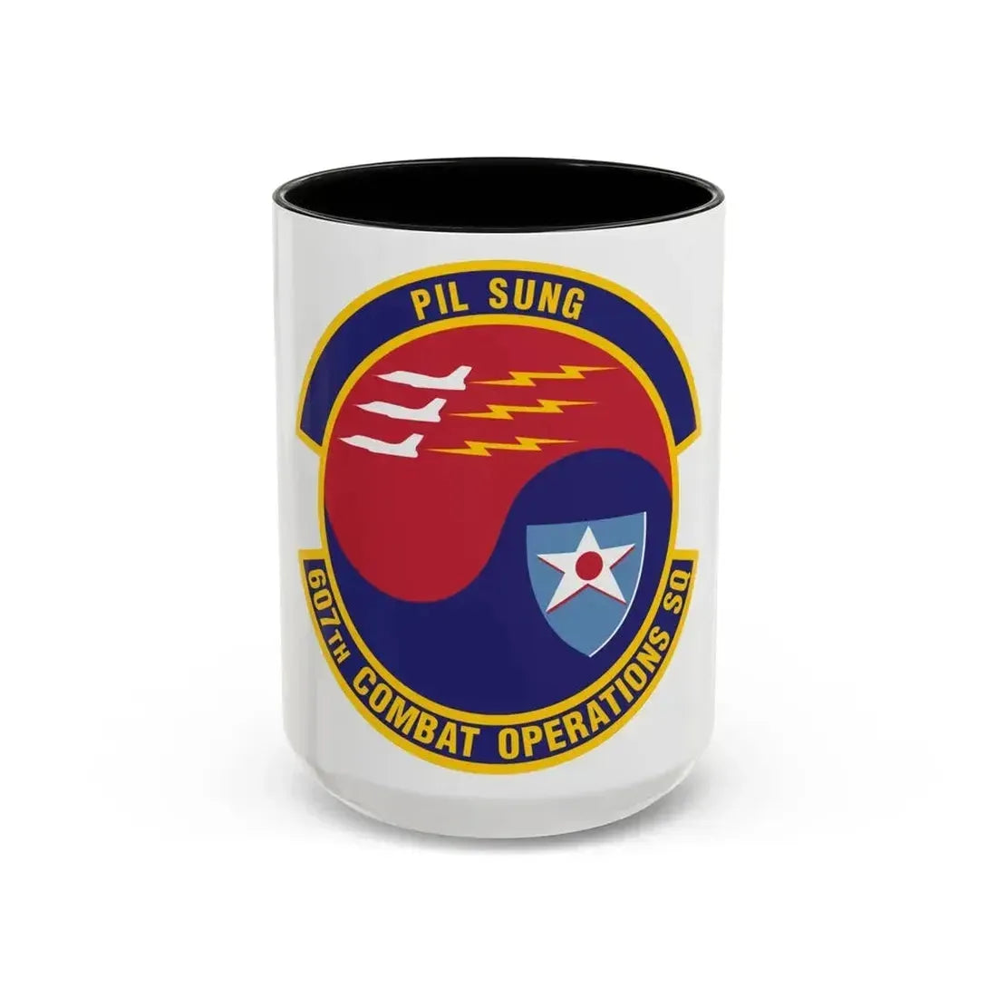 607th Combat Operations Squadron (U.S. Air Force) Accent Coffee Mug 15oz Black - Go Mug Yourself