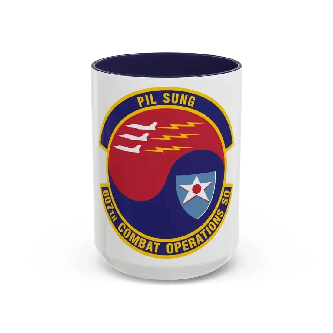 607th Combat Operations Squadron (U.S. Air Force) Accent Coffee Mug 15oz Navy - Go Mug Yourself