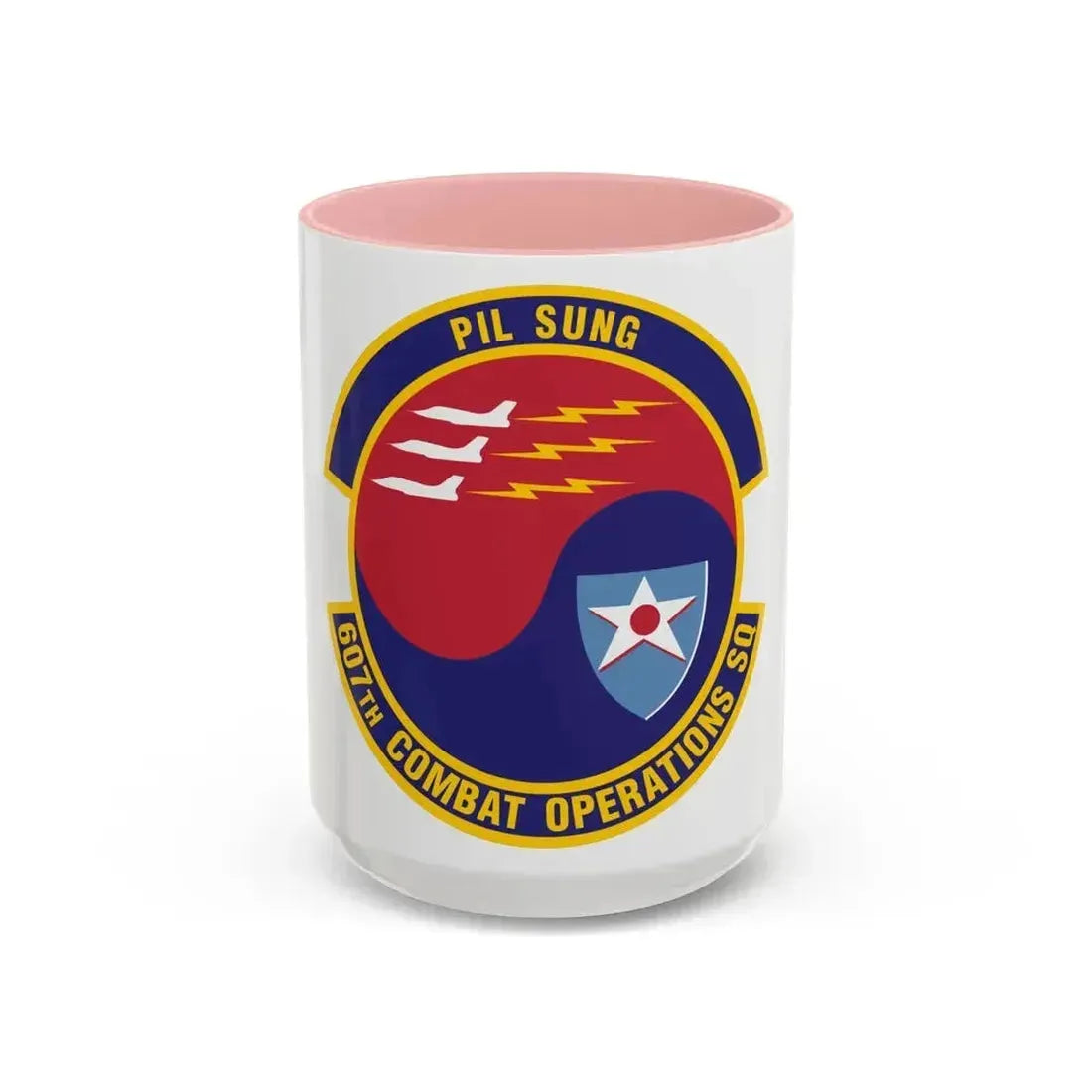 607th Combat Operations Squadron (U.S. Air Force) Accent Coffee Mug 15oz Pink - Go Mug Yourself