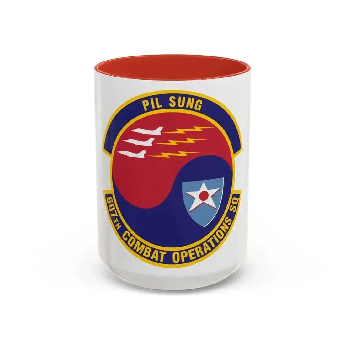607th Combat Operations Squadron (U.S. Air Force) Accent Coffee Mug 15oz Red - Go Mug Yourself