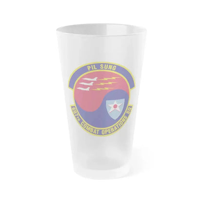 607th Combat Operations Squadron (U.S. Air Force) Frosted Pint Glass 16oz 16oz Frosted - Go Mug Yourself