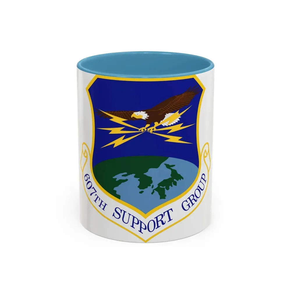607th Support Group (U.S. Air Force) Accent Coffee Mug 11oz Light Blue - Go Mug Yourself