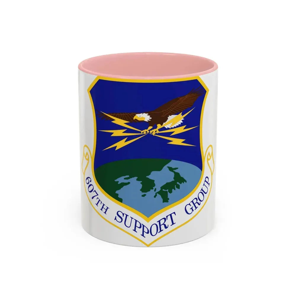 607th Support Group (U.S. Air Force) Accent Coffee Mug 11oz Pink - Go Mug Yourself