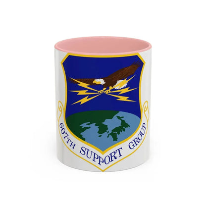 607th Support Group (U.S. Air Force) Accent Coffee Mug 11oz Pink - Go Mug Yourself