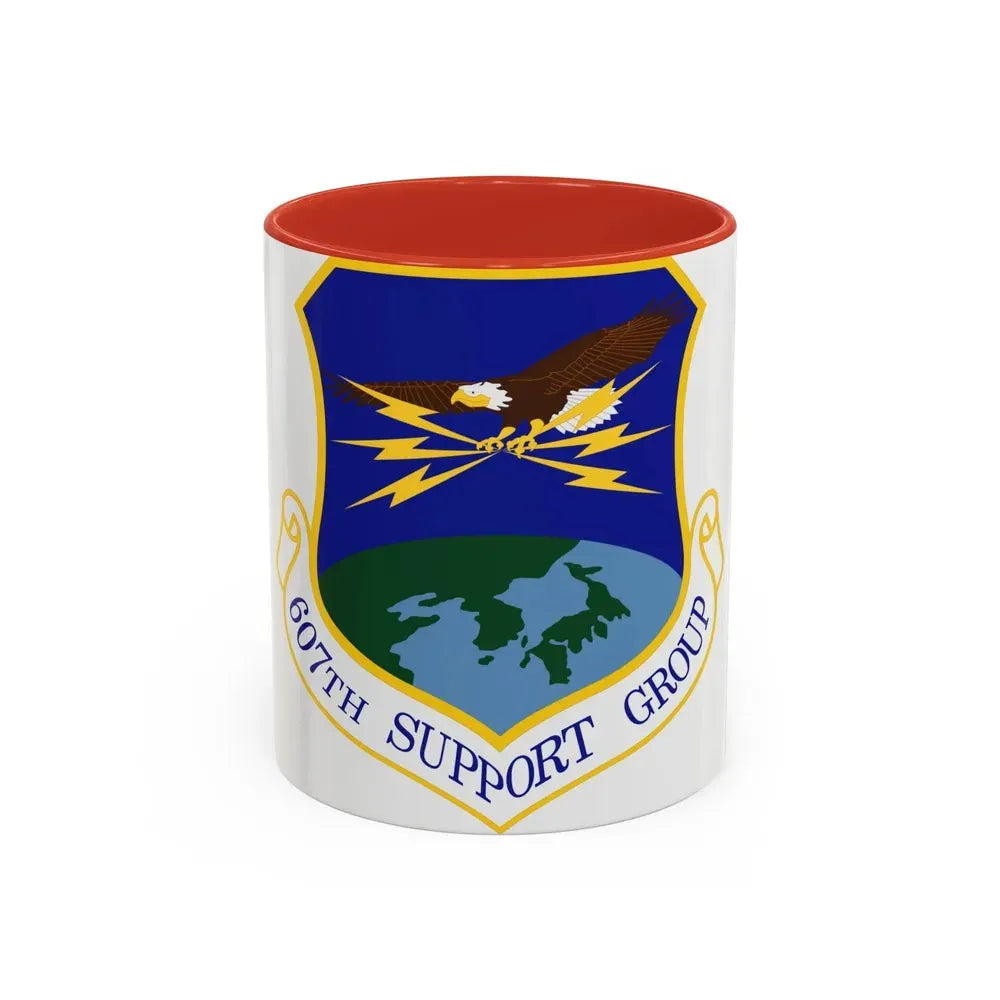 607th Support Group (U.S. Air Force) Accent Coffee Mug 11oz Red - Go Mug Yourself