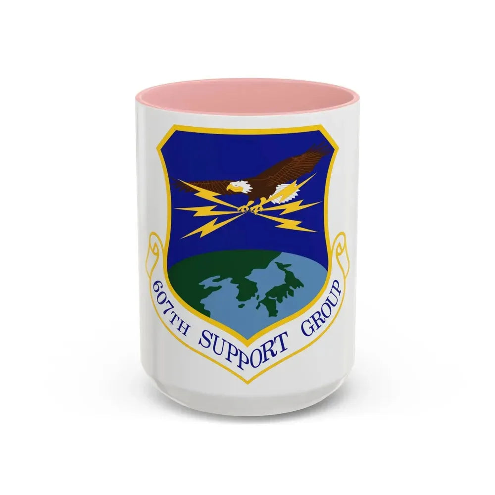 607th Support Group (U.S. Air Force) Accent Coffee Mug 15oz Pink - Go Mug Yourself