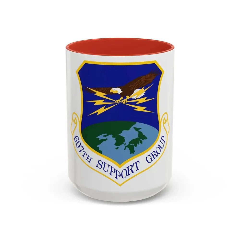 607th Support Group (U.S. Air Force) Accent Coffee Mug 15oz Red - Go Mug Yourself