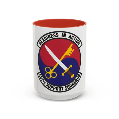 607th Support Squadron (U.S. Air Force) Accent Coffee Mug 15oz Red - Go Mug Yourself