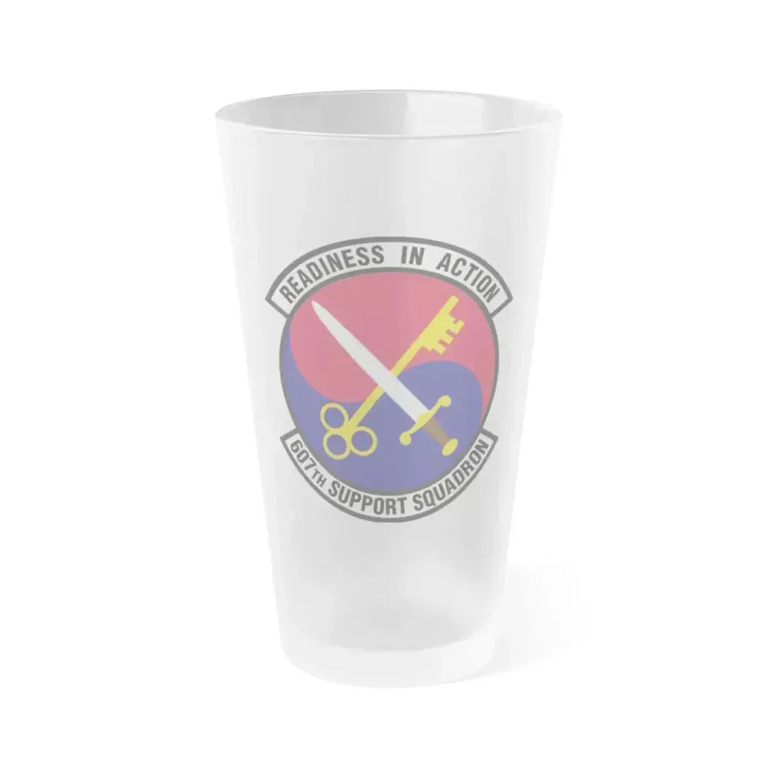 607th Support Squadron (U.S. Air Force) Frosted Pint Glass 16oz 16oz Frosted - Go Mug Yourself