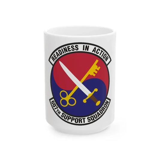607th Support Squadron (U.S. Air Force) White Coffee Mug 15oz - Go Mug Yourself