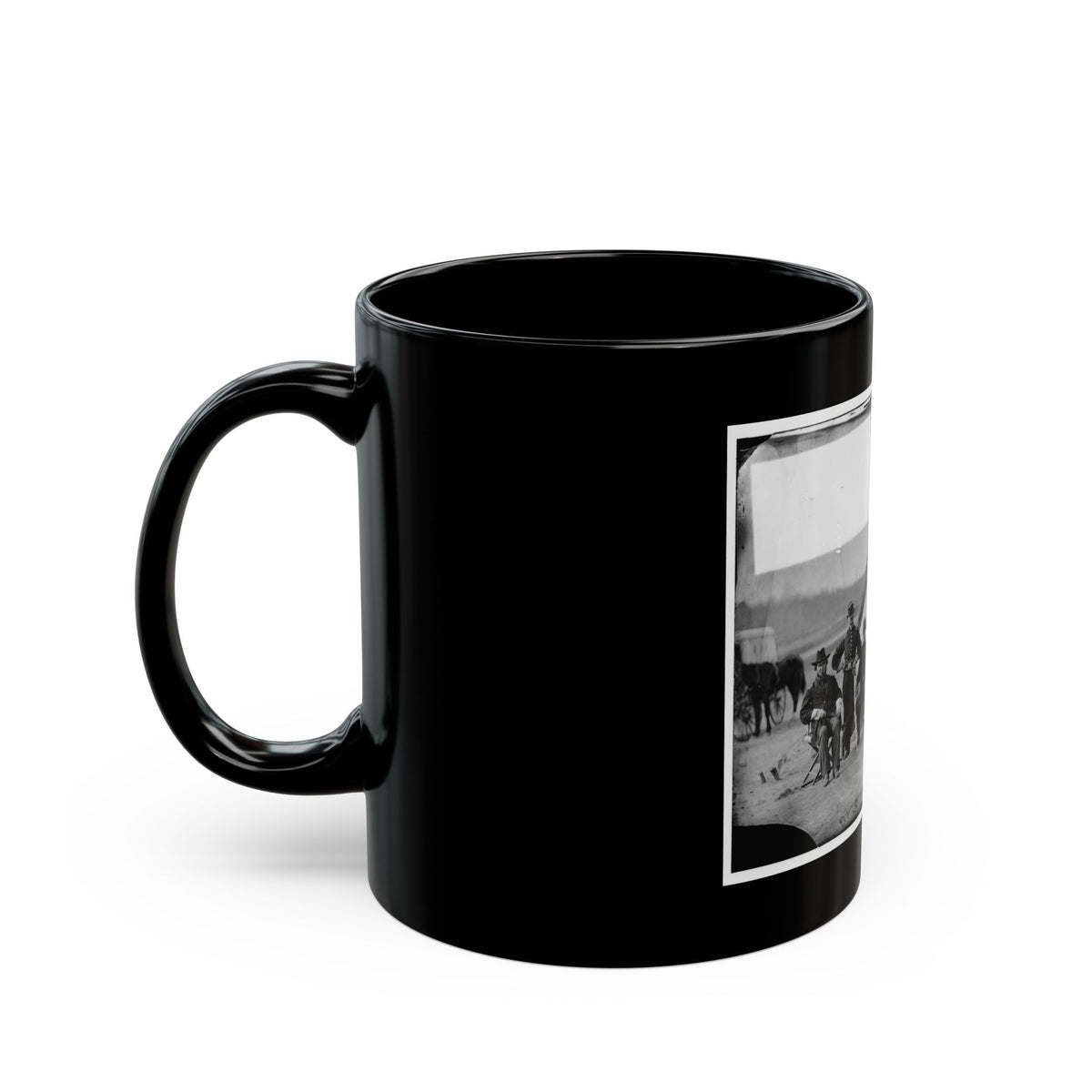 Six Officers Of The 17th New York Battery, Probably At Camp Barry, Near Washington, D.C. (U.S. Civil War) Black Coffee Mug