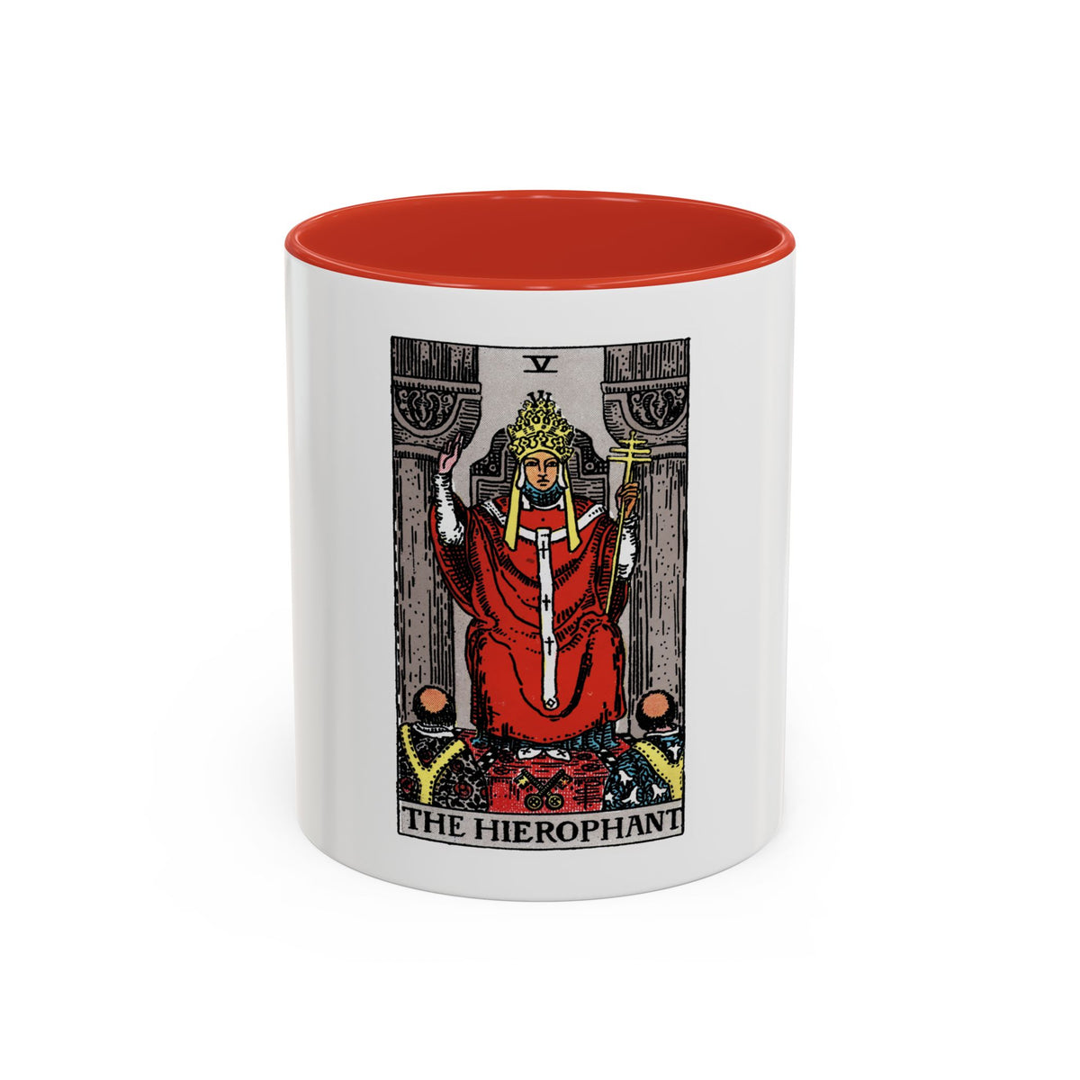 The Hierophant (Tarot Card) Accent Coffee Mug