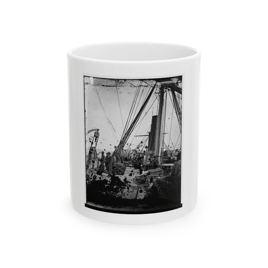 On Deck Of U.S.S. Arago, Off Charleston, Sc (U.S. Civil War) White Coffee Mug