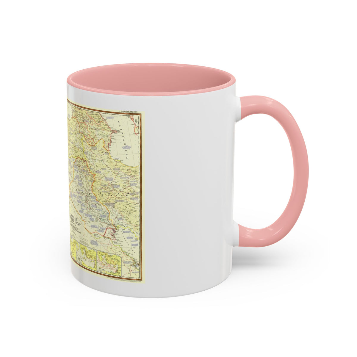 Middle East - Lands of the Bible Today (1956) (Map) Accent Coffee Mug