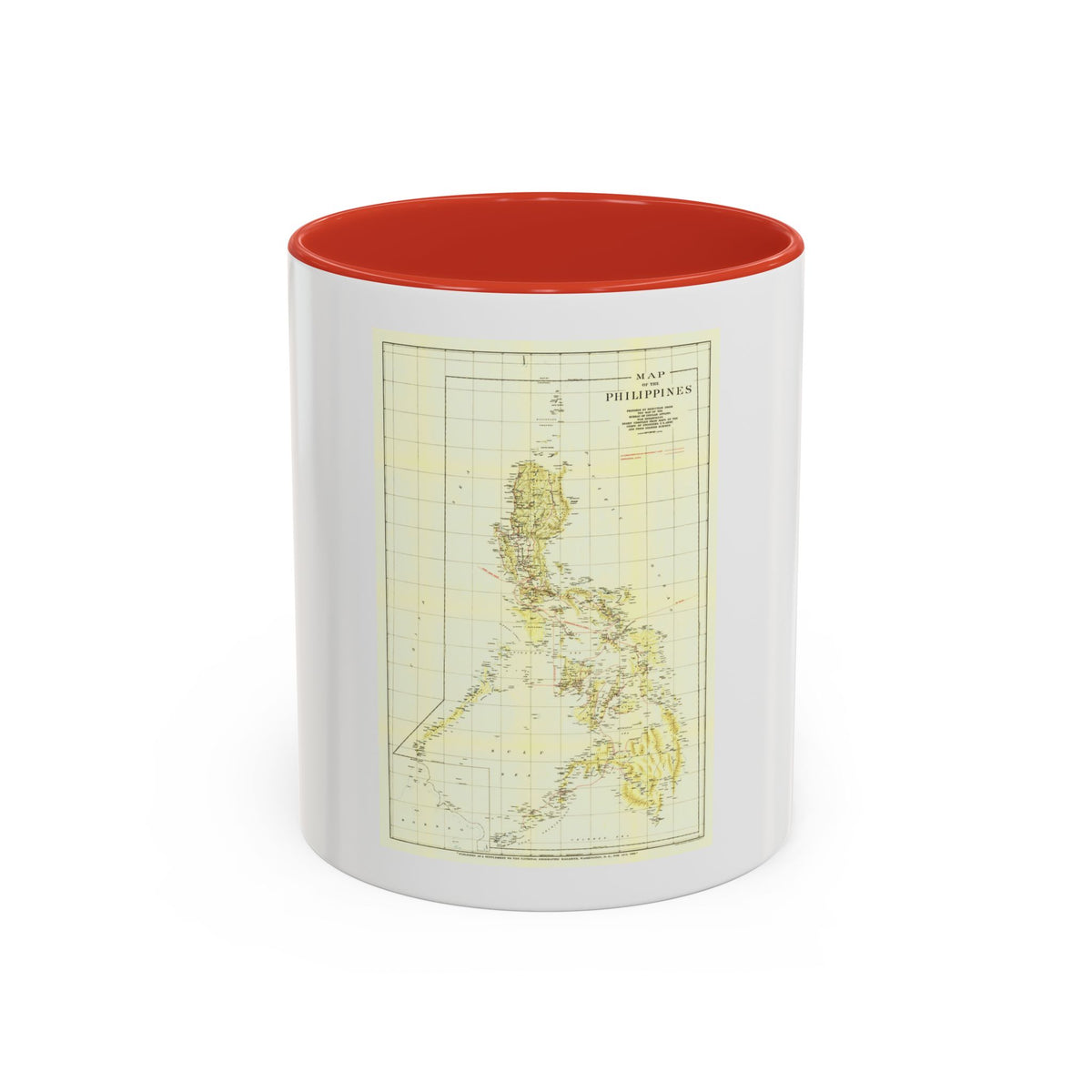 Philippines, The (1905) (Map) Accent Coffee Mug
